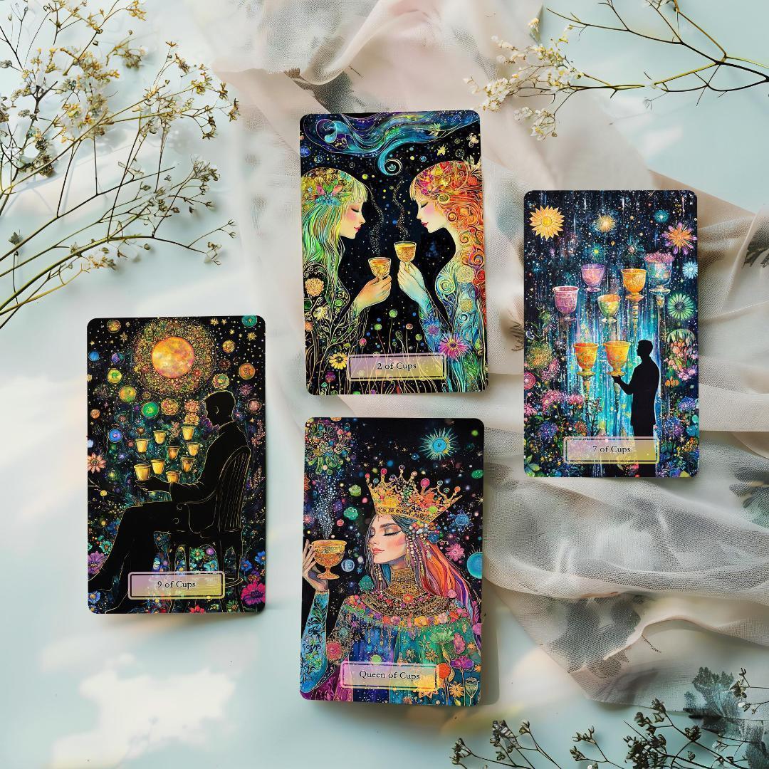 正規品タロットカード✨金縁ver✨美麗イラスト✨夜空と星の魔法の庭の神秘のデッキ
