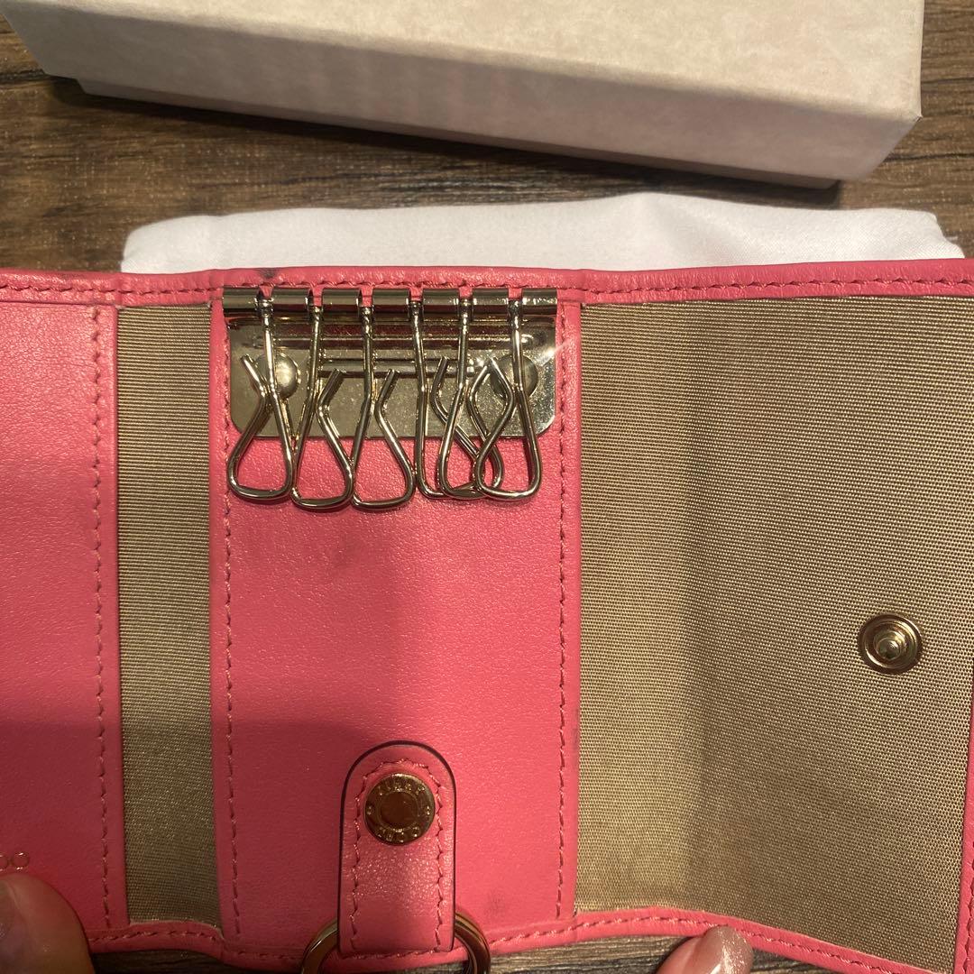 JIMMY CHOO ピンク レザー キーケース