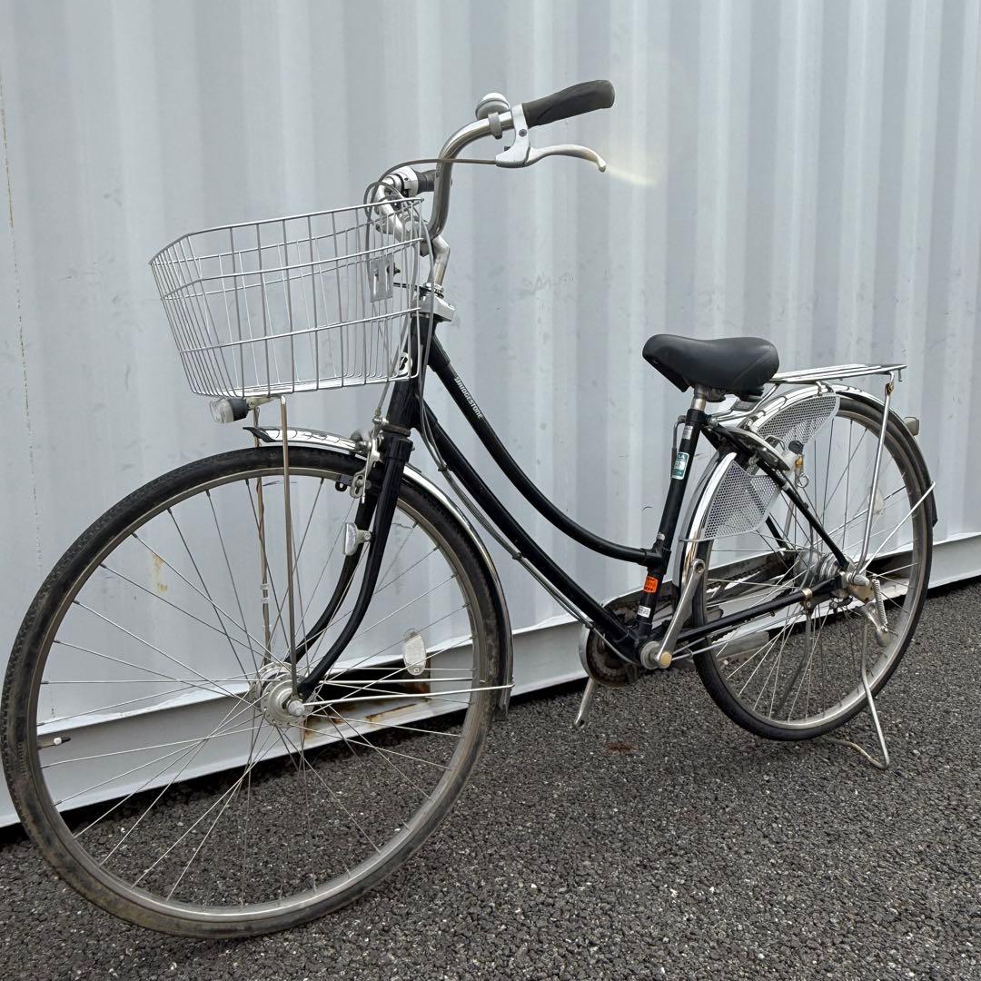 【都内/千葉引取】ブリヂストン製自転車 27インチ カゴ/鍵/5段変速付
