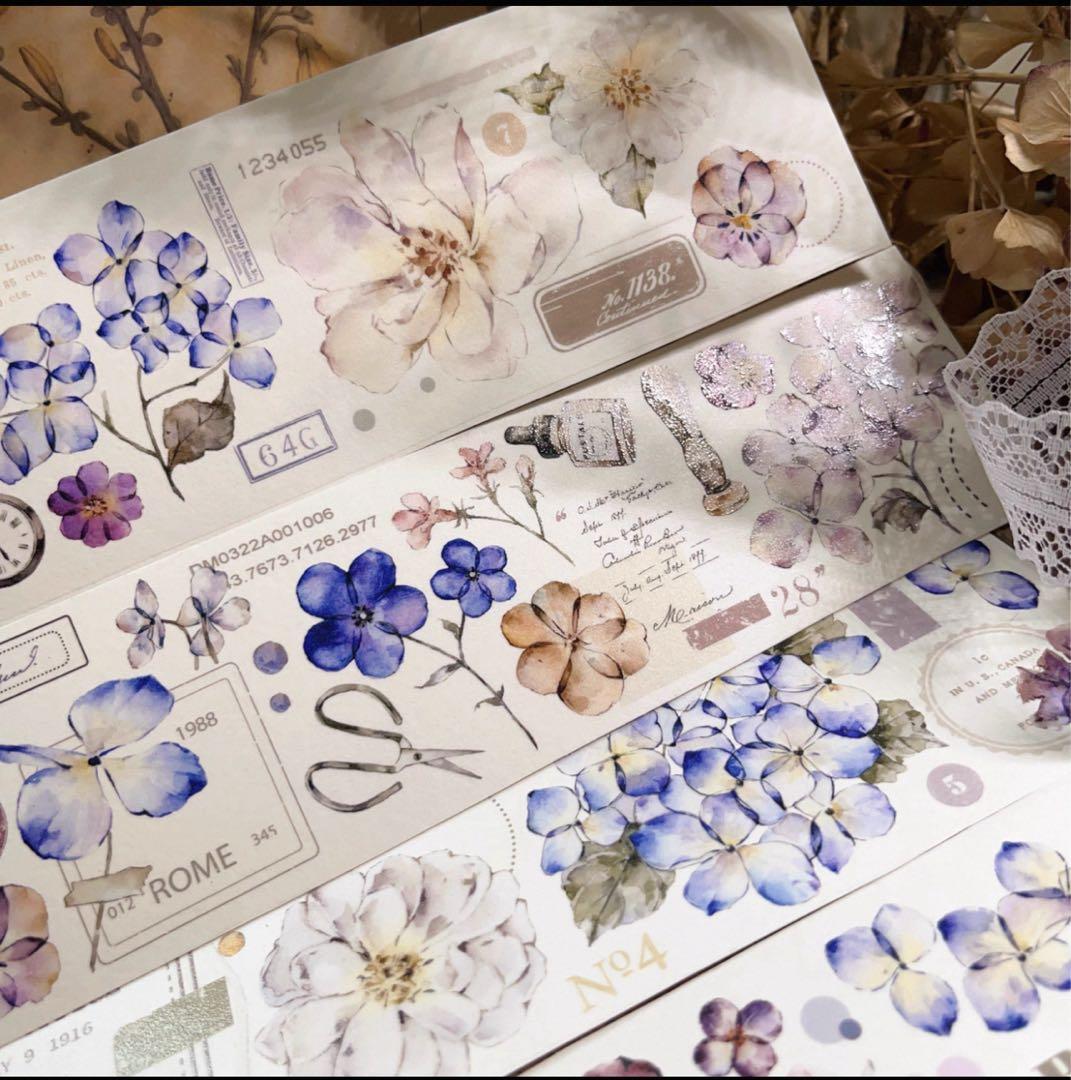 本*ク様 【新品未開封】海外マステ　壹洱 12本　まとめ売り　花系　マスキングテ