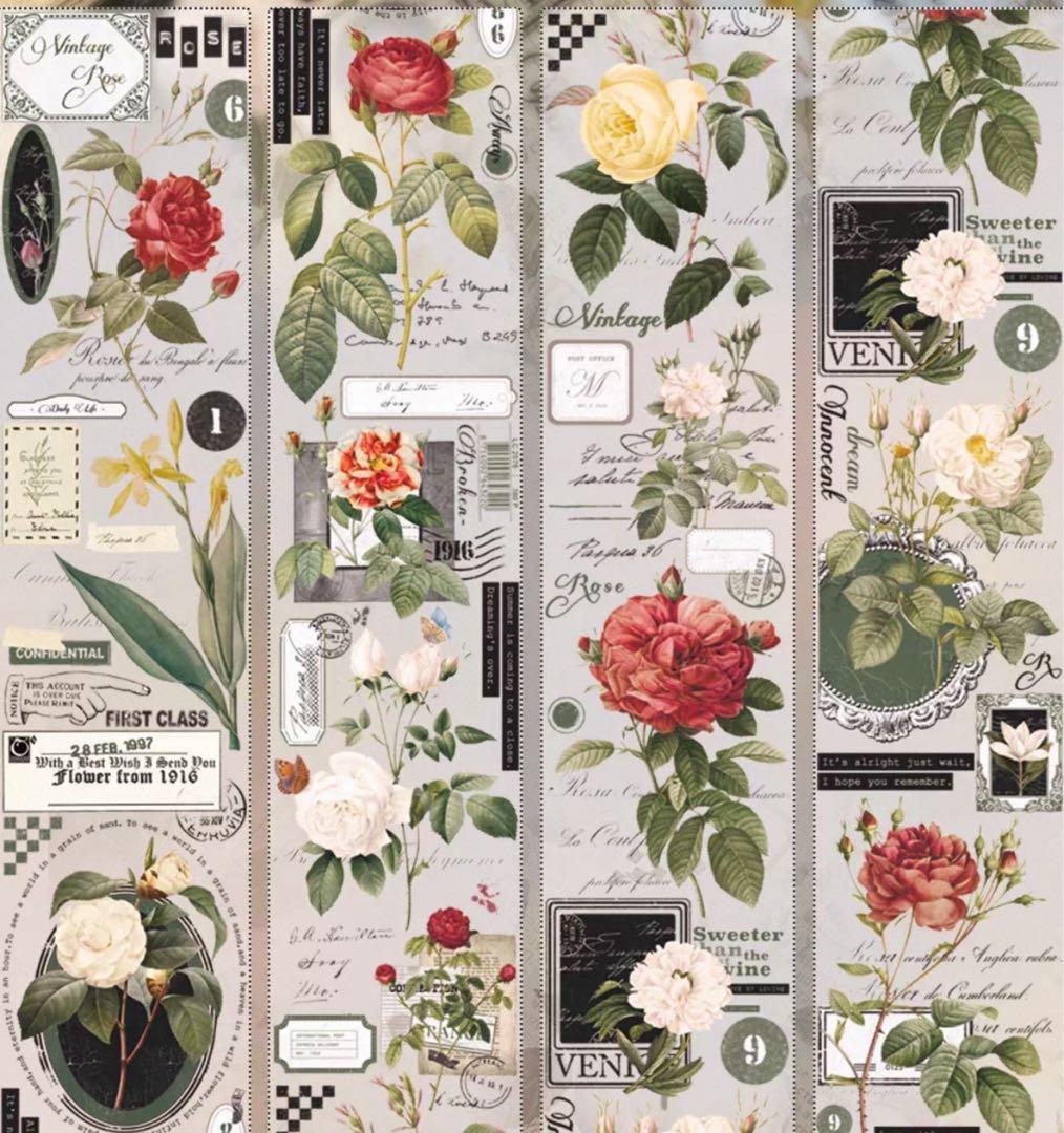 本*ク様 【新品未開封】海外マステ　壹洱 12本　まとめ売り　花系　マスキングテ