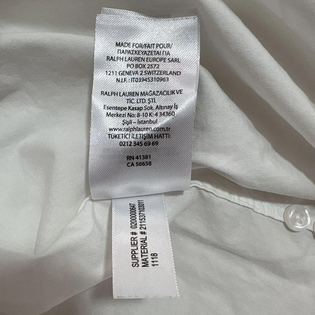 Polo Ralph Lauren ホワイト スリムフィットシャツ 長袖 0