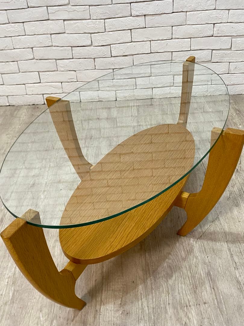 ray ビンテージ　ガラス　テーブル　センター　コーヒー　机