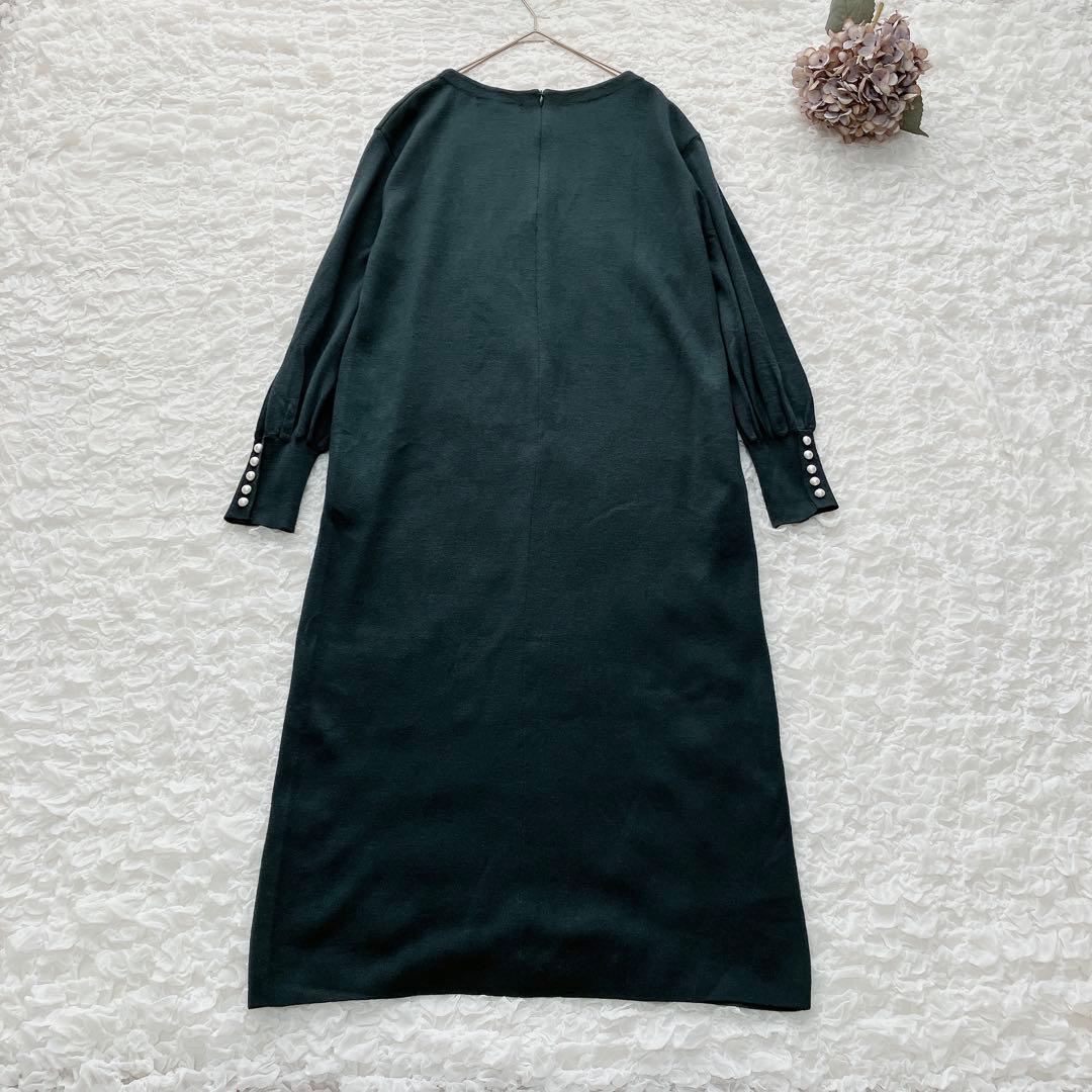 23区　ウールブレンド パール ニットワンピース　38 手洗い可