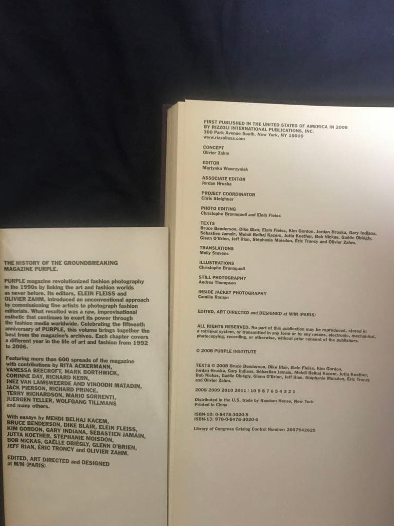 『PURPLE ANTHOLOGY』’08年RIZZOLI刊　初版
