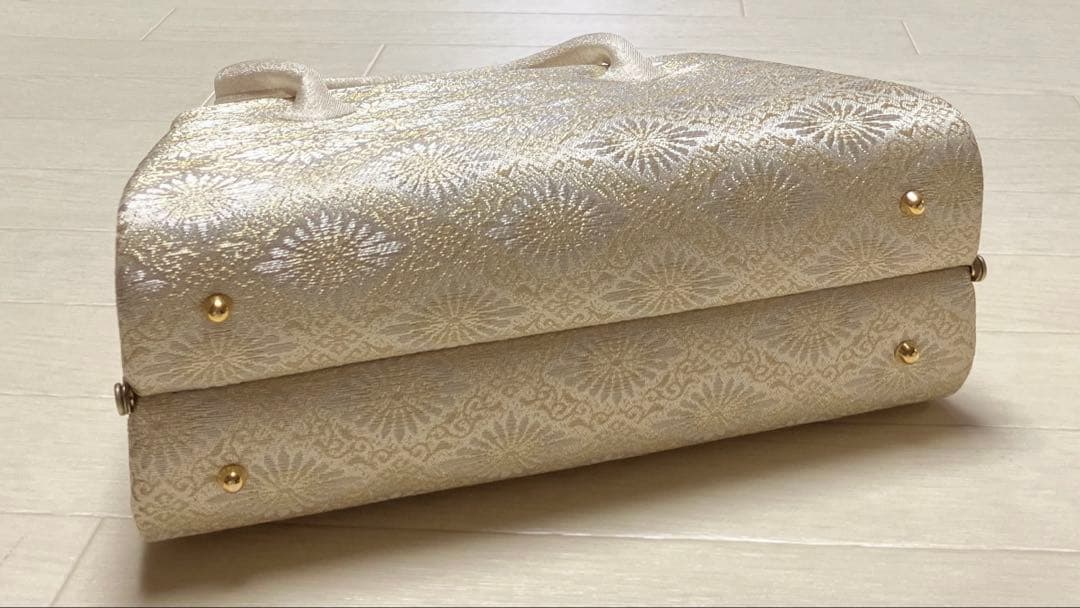 《未使用》和装バッグ　帯地　淡いゴールド