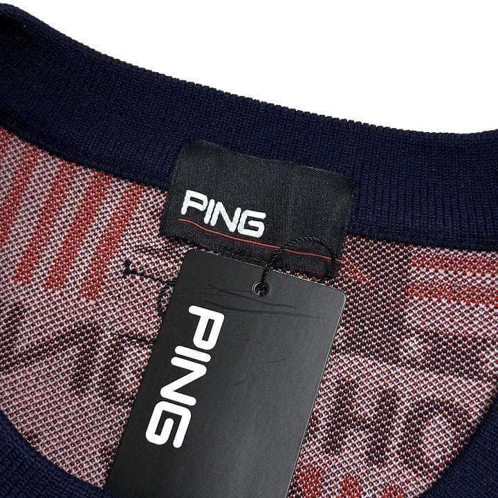 新品 PING ピン ゴルフ ジャカード クルーネックニット プルオーバー L