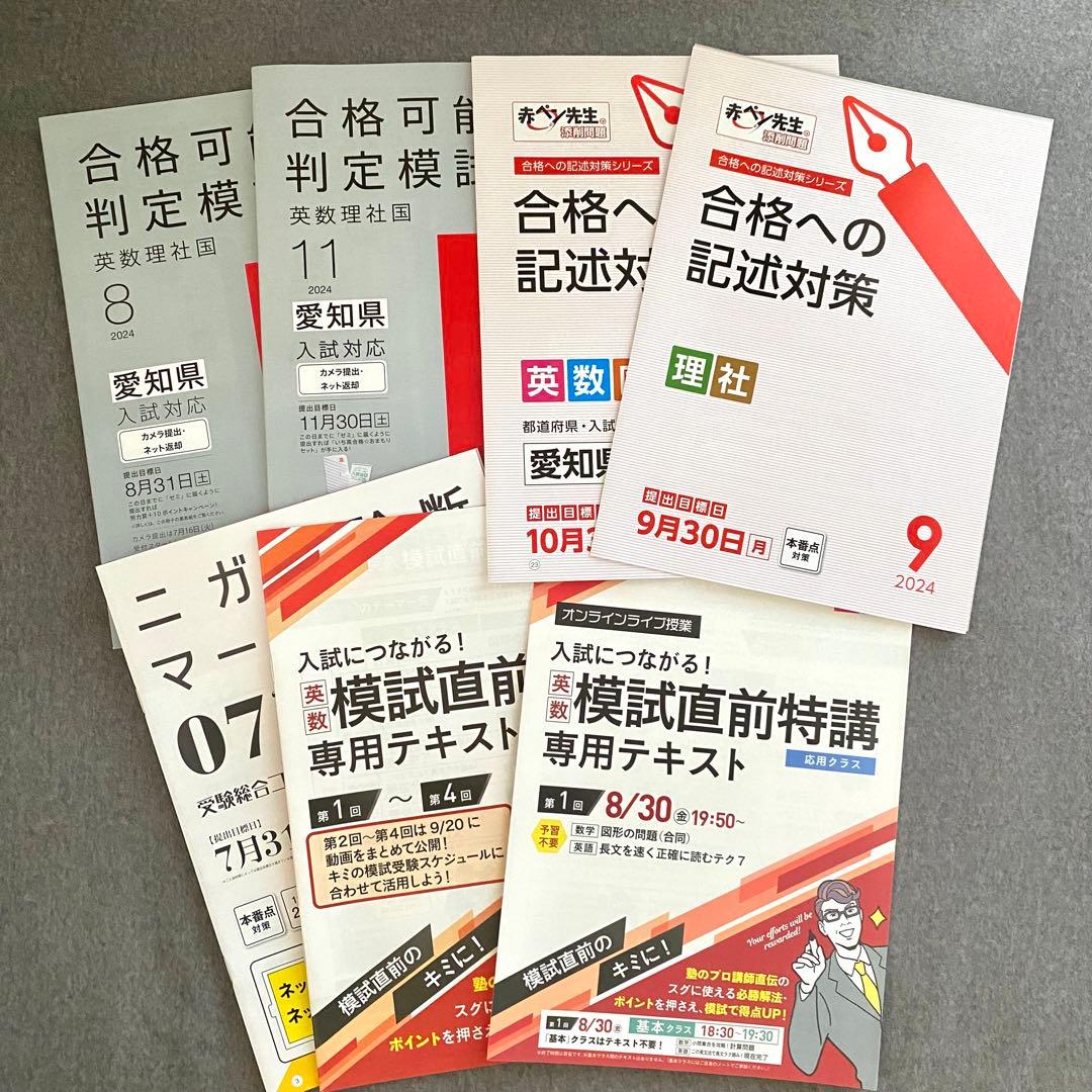 進研ゼミ 中学講座 中3 受験総合コース 愛知県高校入試対策　1年分