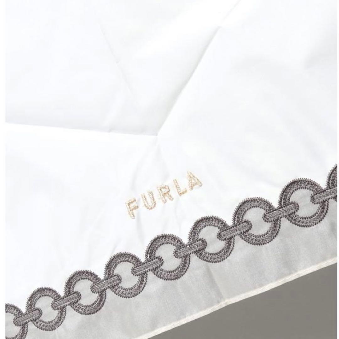 新品未使用　フルラ　晴雨兼用　日傘　遮光　軽量　スライド式　チェーン柄