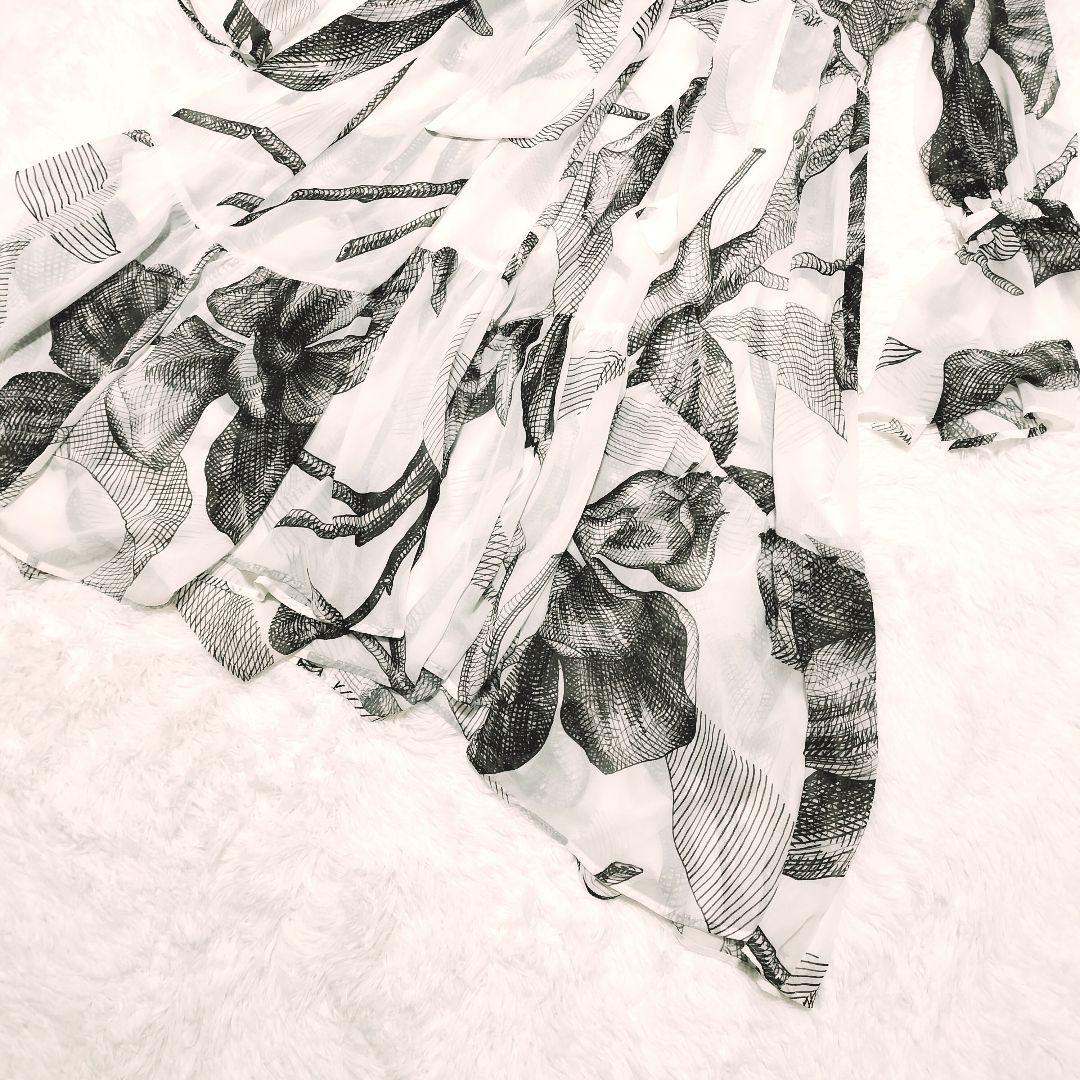 SNIDEL スカーフネックイレヘムワンピース ロング ボウタイ 透け感