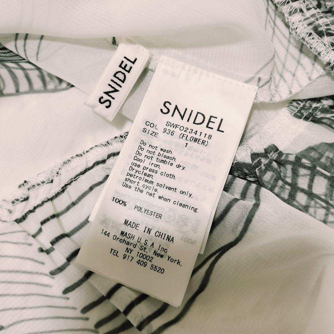 SNIDEL スカーフネックイレヘムワンピース ロング ボウタイ 透け感