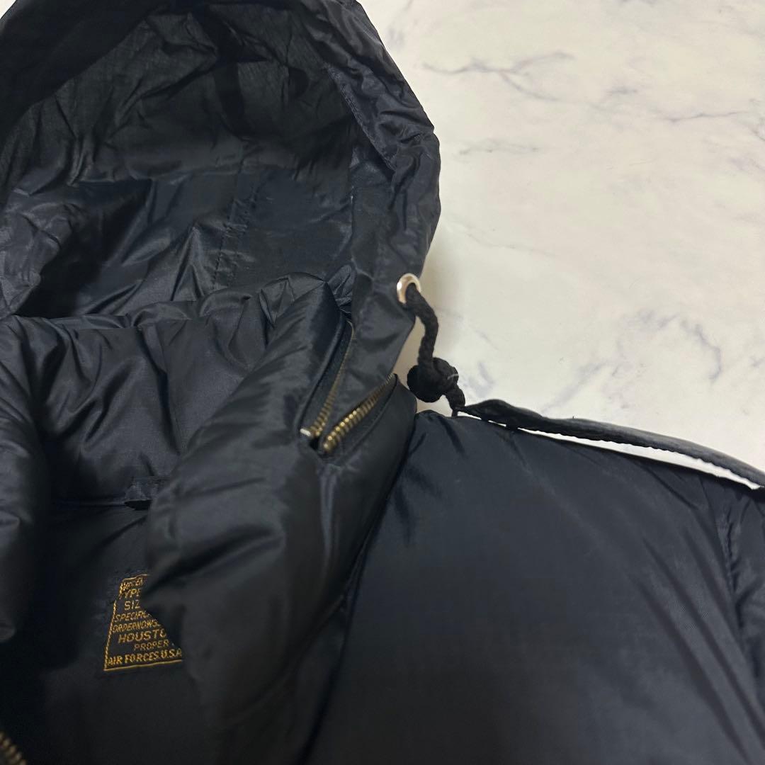 US AIR FORCE ダウンベスト 黒 ミリタリー L
