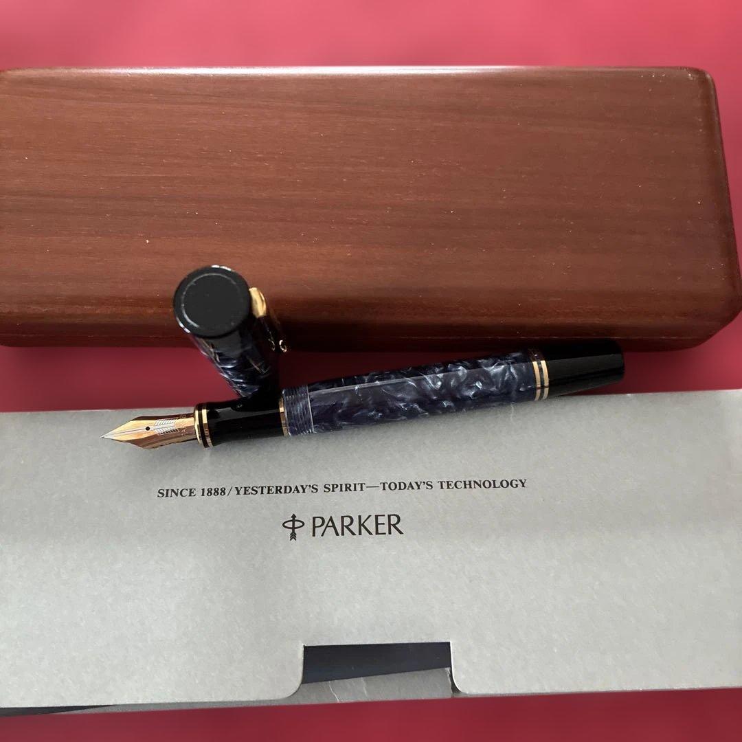 PARKERパーカーデュオフォールドセンテニアルペン先 14K マーブルブルー