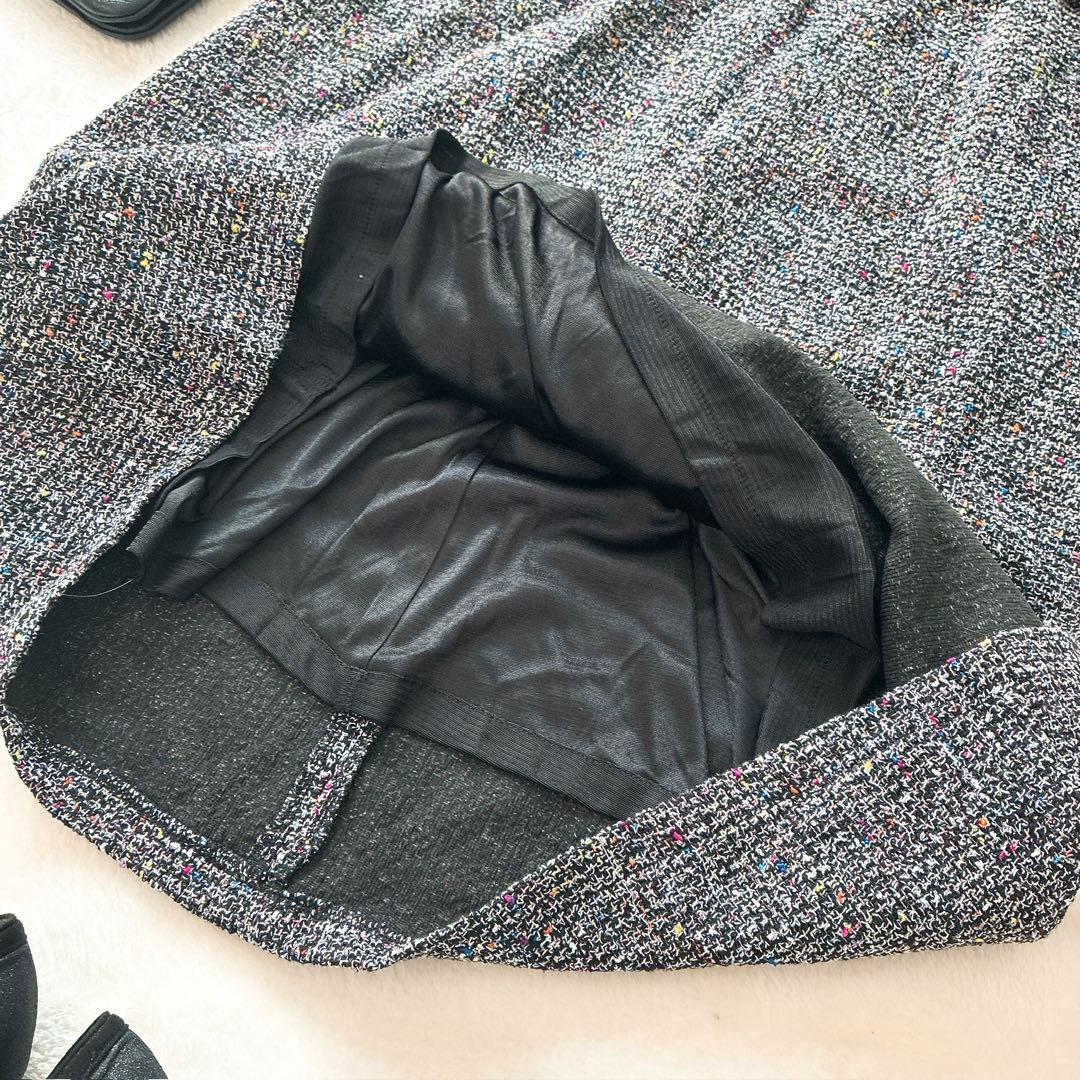 新品タグ付 CHICLINE ツイードワンピース ビジューボタン M ロング