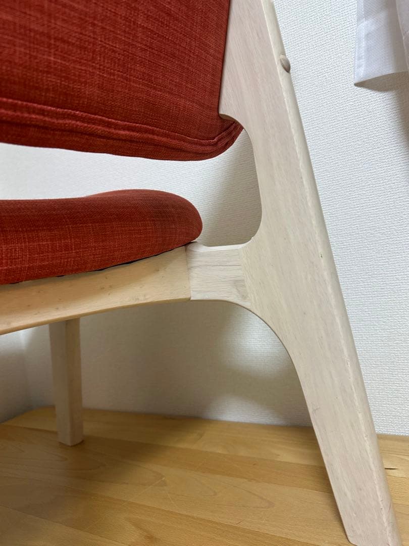 人気　リビングダイニング1人用チェア　リラックスワイド　オレンジ