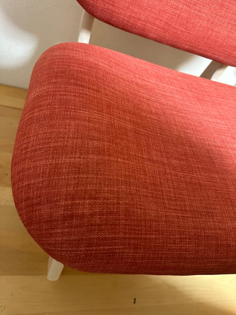 人気　リビングダイニング1人用チェア　リラックスワイド　オレンジ