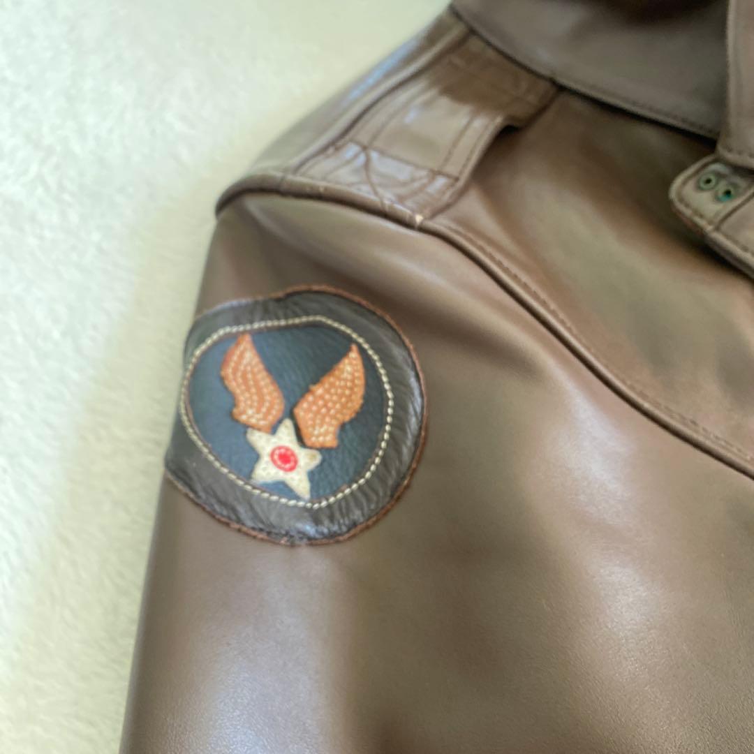 A2ジャケット ホースハイド 中田商店 両肩レザーパッチ 36サイズ