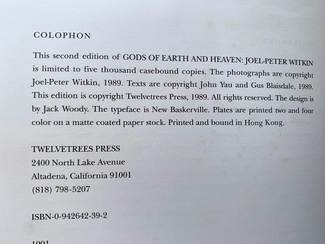 Joel-Peter Witkin／ジョエル＝ピーター・ウィトキン　写真集