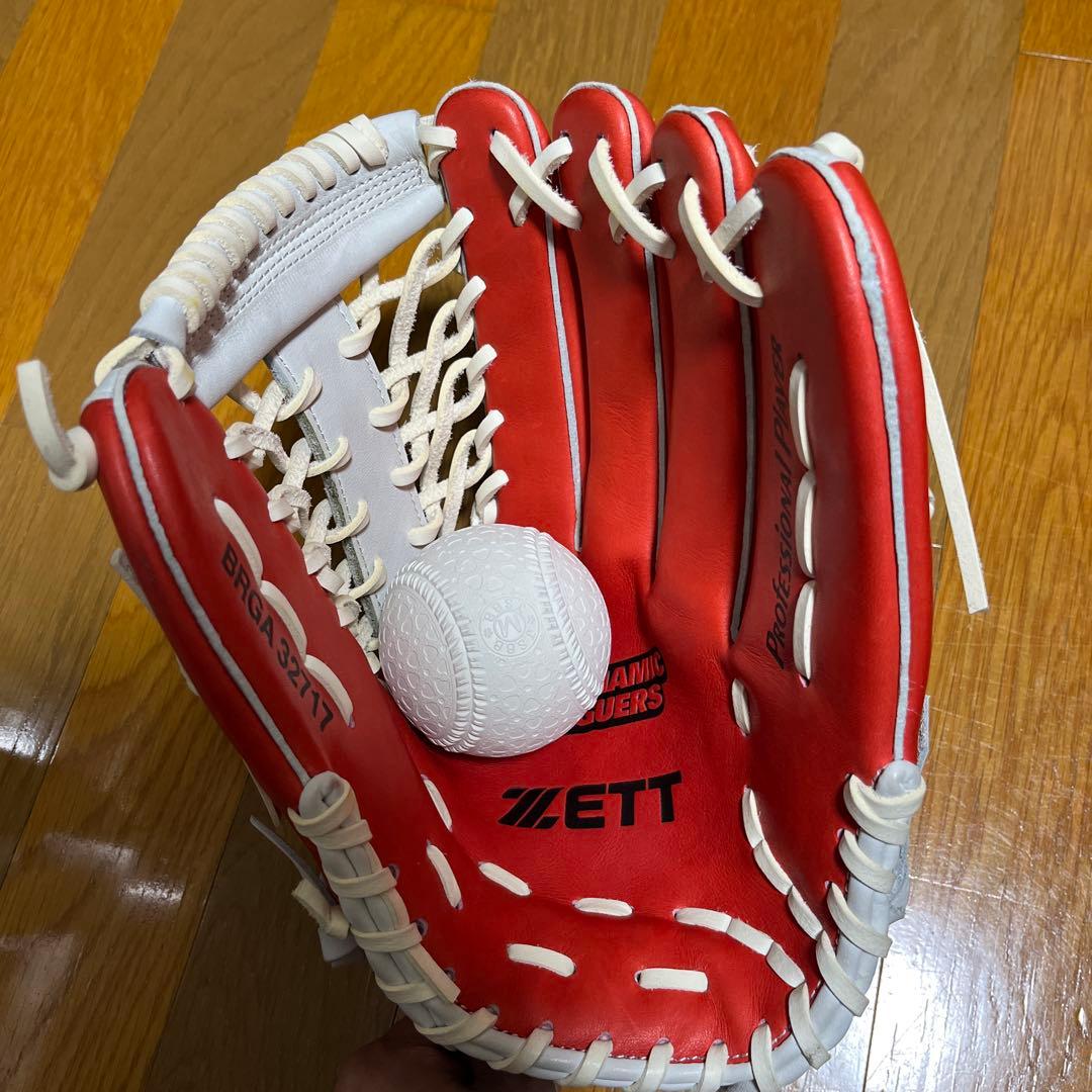 値下げ　新品未使用 赤星モデル　ZETT PRO MODEL 軟式グローブ 外野