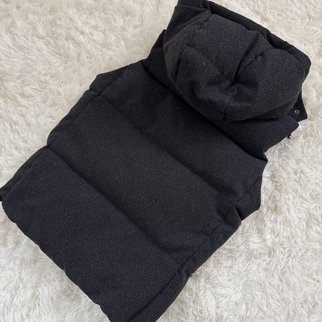 美品 ナノユニバース西川ダウン G4ベスト M フード着脱可 高機能 保温性抜群