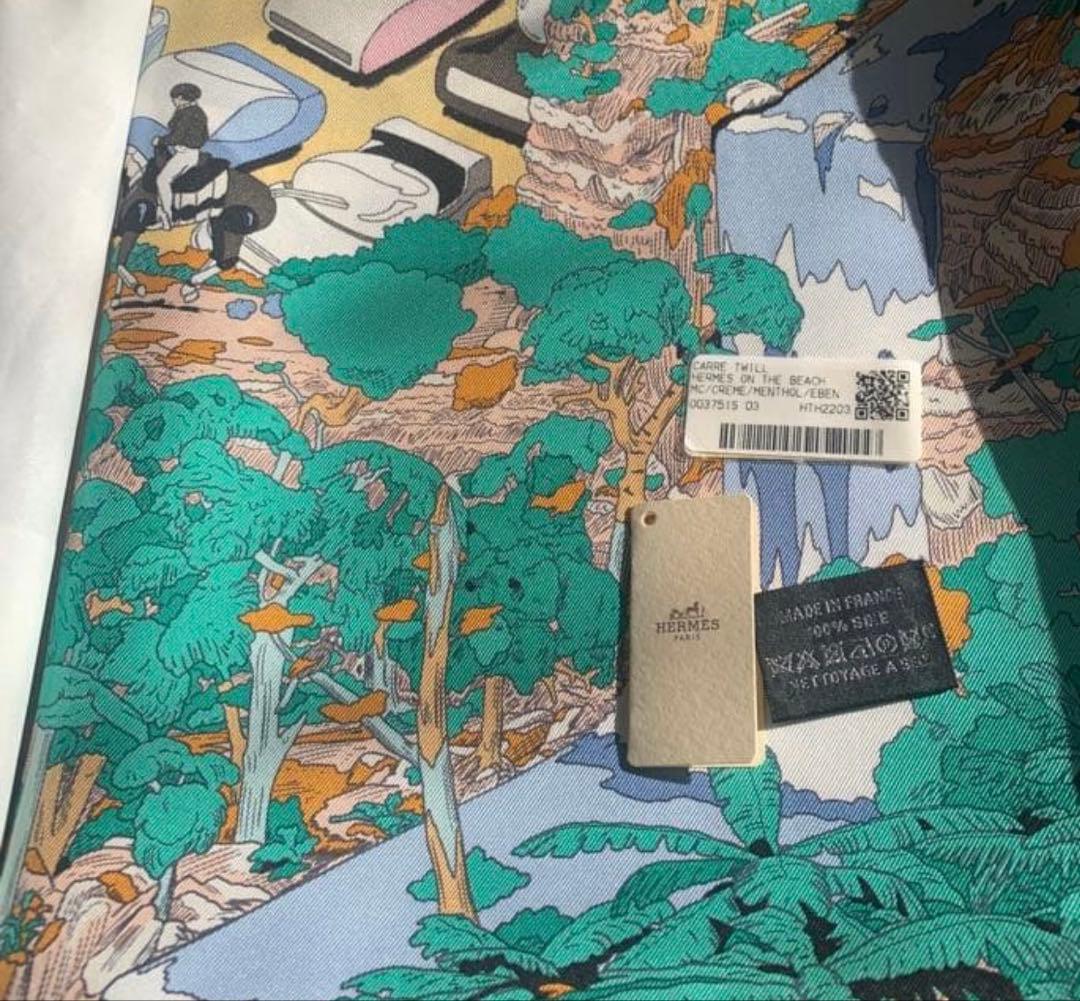 エルメス HERMES カレ90 オンザビーチ　2022ss 美品