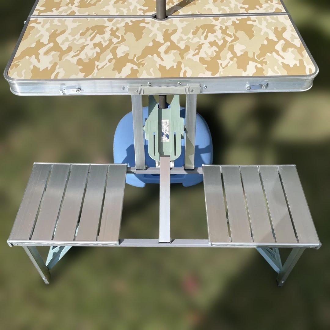 アルミピクニックテーブルセット（未使用）＋パラソル（used）