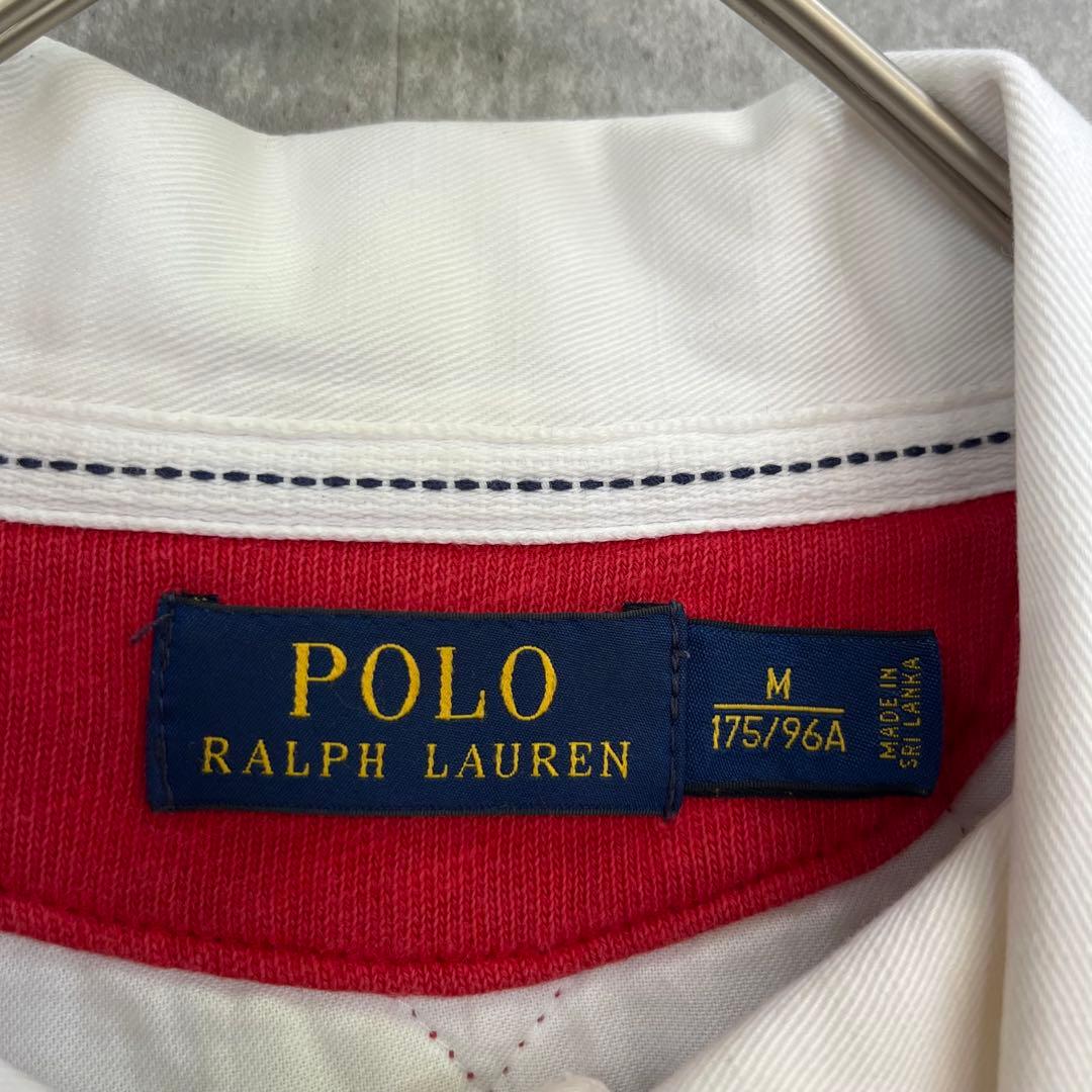 【刺繍デザイン】ポロ ラルフローレン 長袖 ラガーシャツ ボーダー 古着