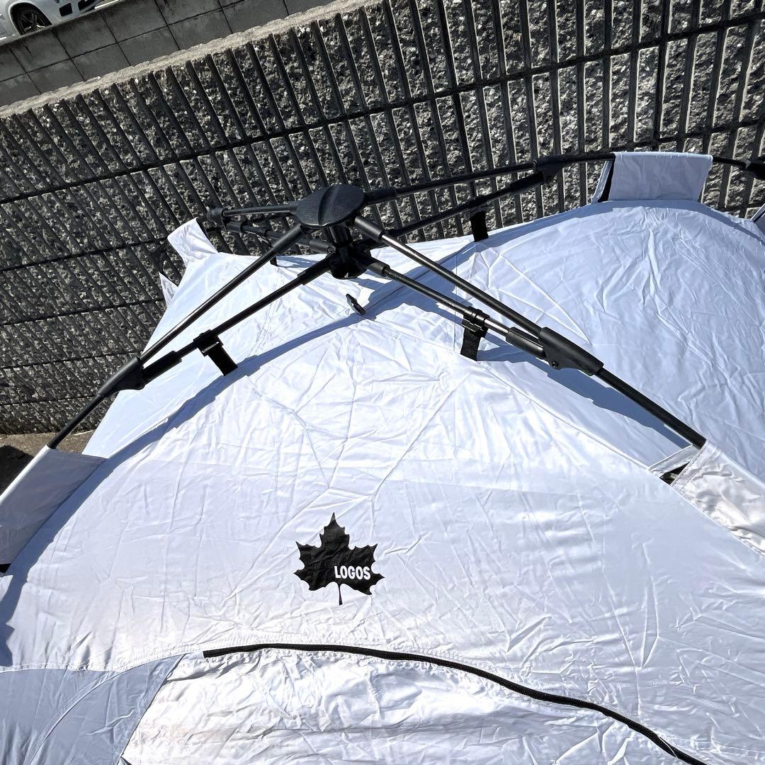 【美品】LOGOS Q-TOP フルシート-BA ホワイトUVカット99.9%