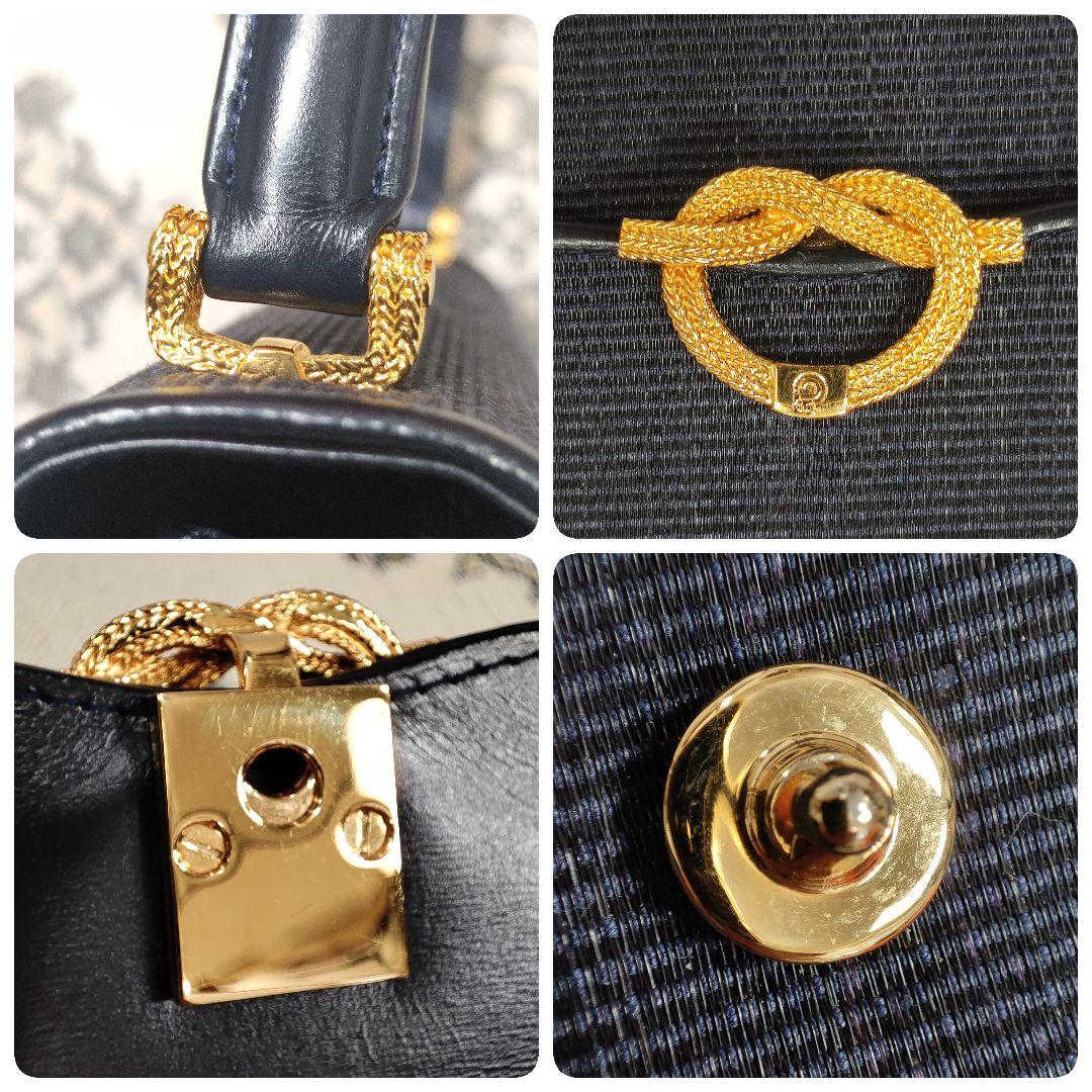 COMTESSE　コンテス　ワンハンドルバッグ　ホースヘアー×レザー　ネイビー