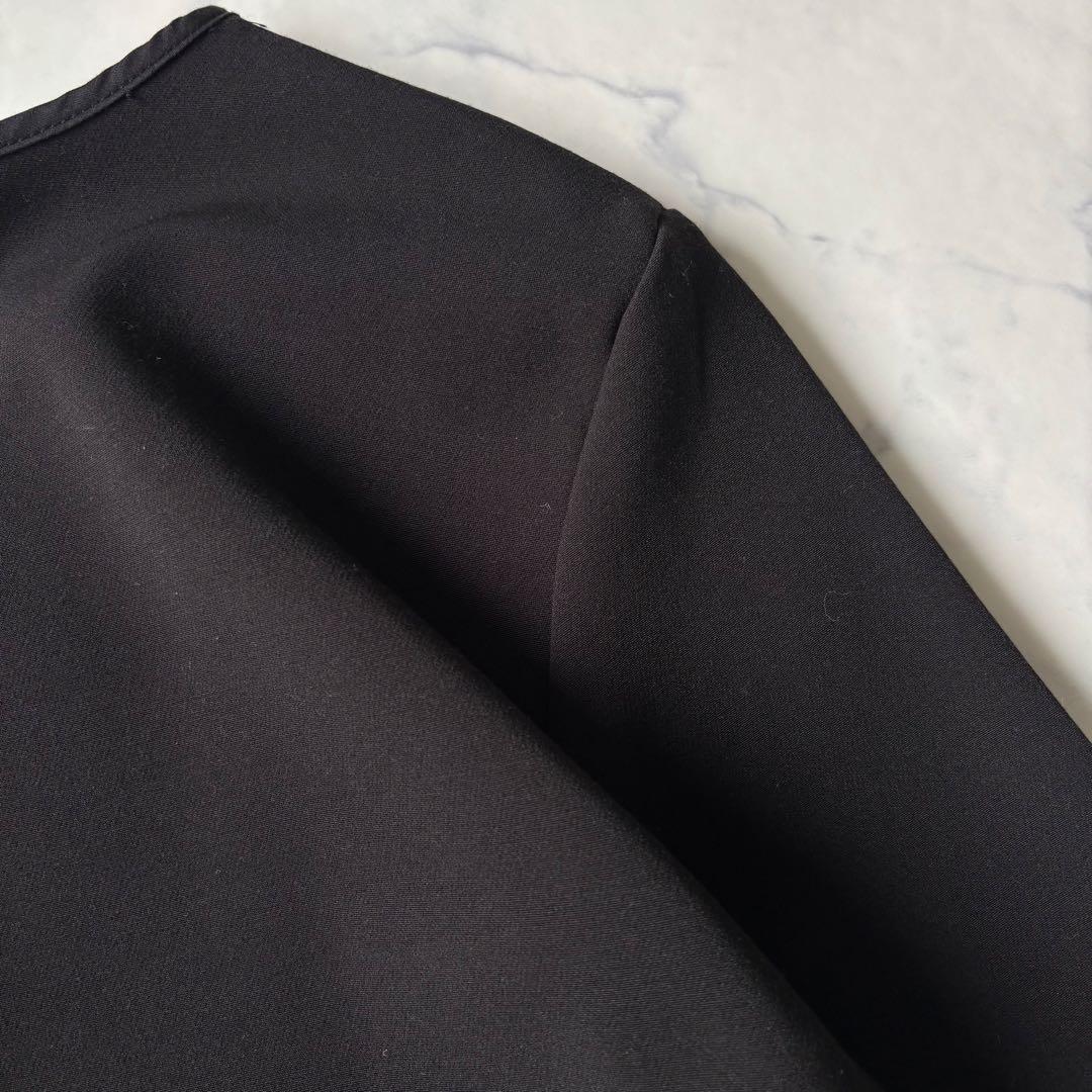 トレフルプラスワン フリルティアードワンピース　フレア　ブラック◆7226