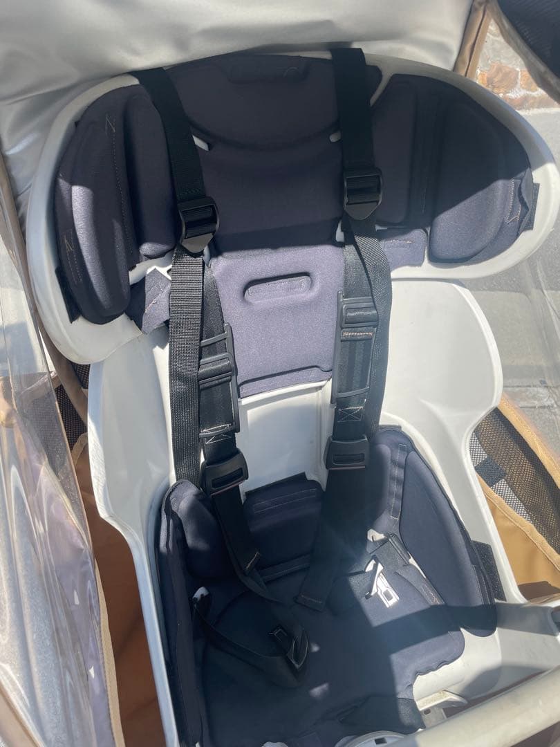 ブリヂストン ビッケ ３人乗り 子供乗せ ベージュレ レイン日除カバー付き