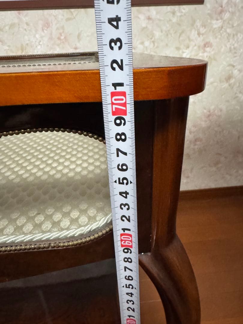 ディスプレイテーブル 木製 ガラス天板