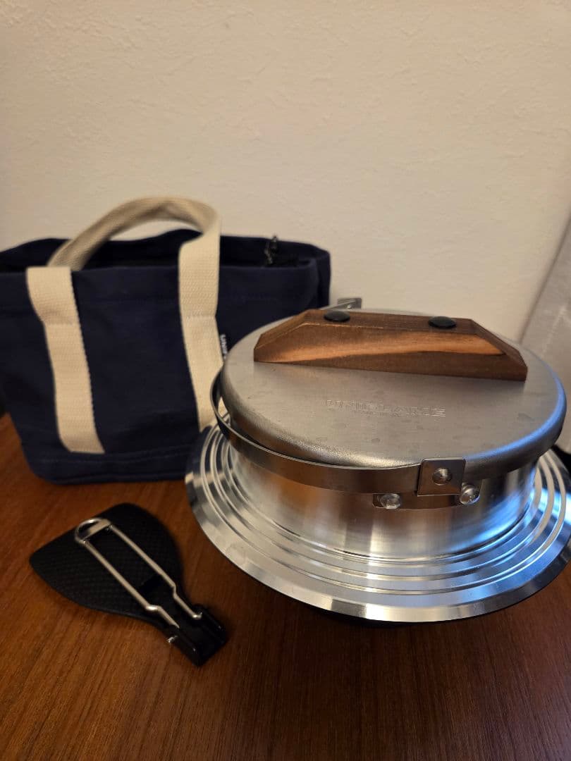 ユニフレーム キャンプ羽釜 3合炊き、羽釜袋、しゃもじセット