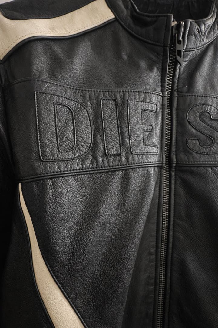 本日中！DIESEL レザーライダースジャケット ブラック