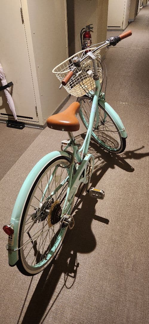 ミントグリーン シティサイクル バスケット付き
