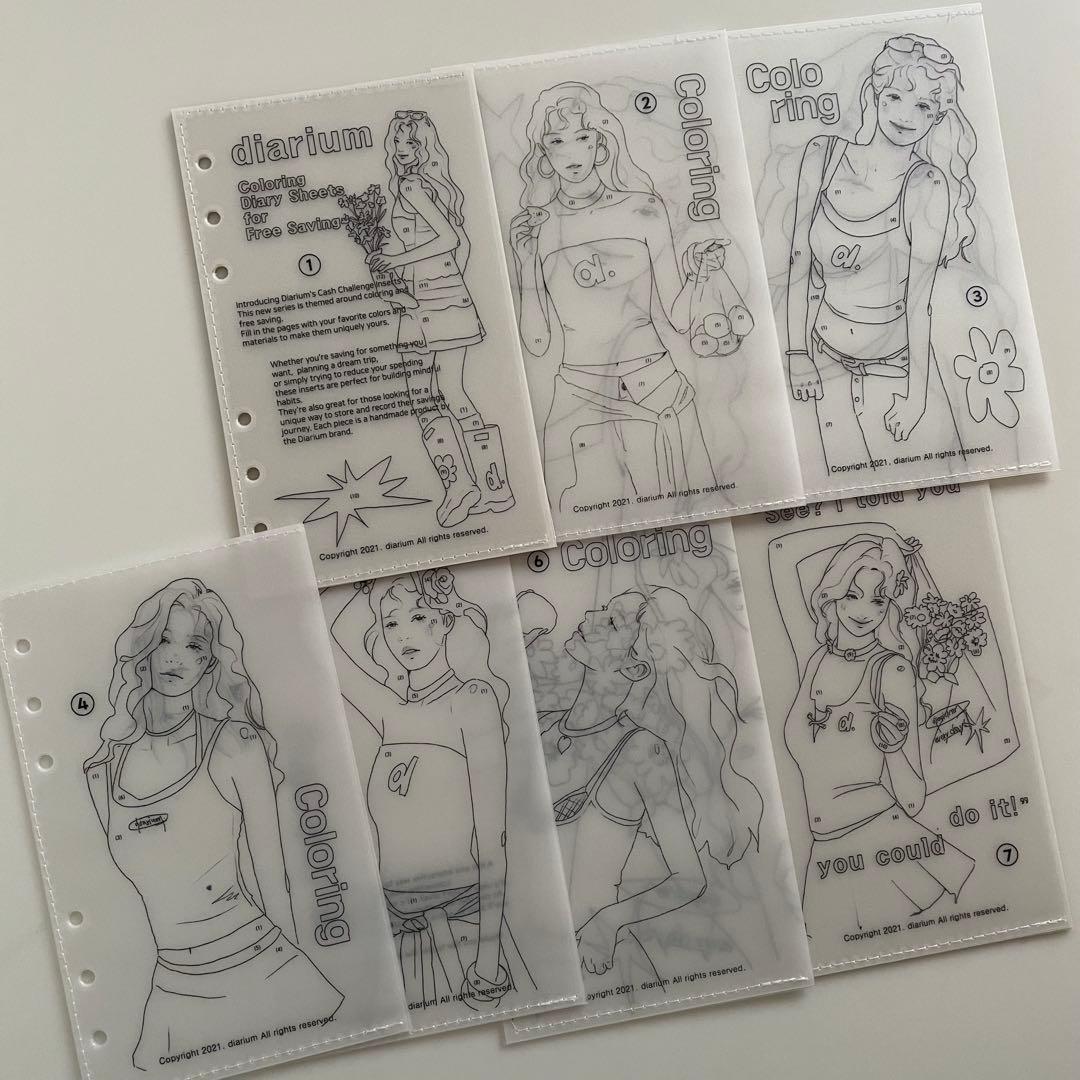 完売品　早い者勝ち　韓国　貯金　バインダー　カバー　diarium リフィル