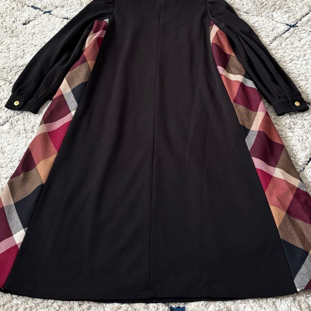 【美品✨】ブルーレーベルクレストブリッジ　サイドチェック　ワンピース　ロング　S