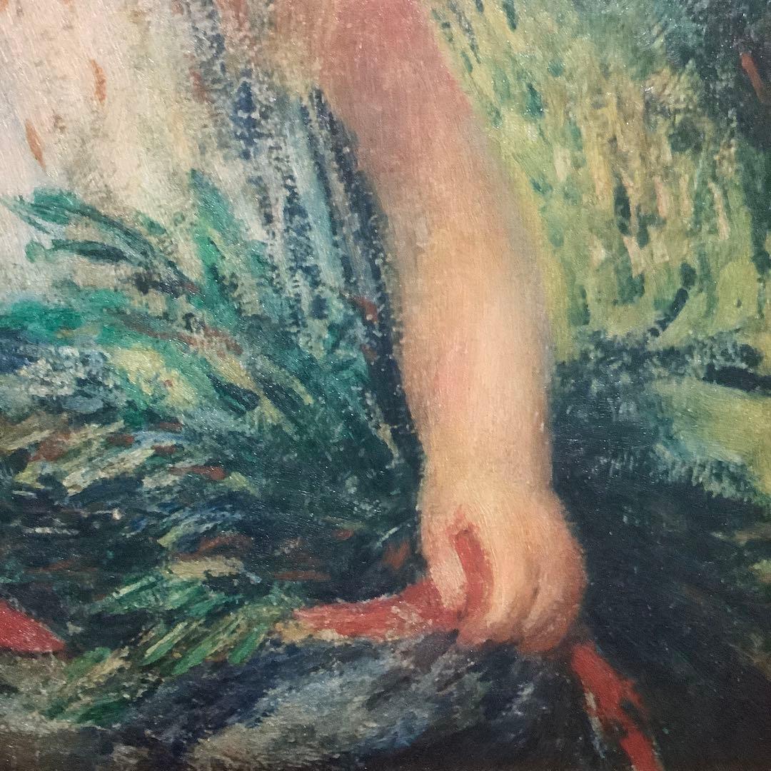 名前が分かりませんさん専用　ルノワール　油彩画　【麦束を持つ少女】　金色