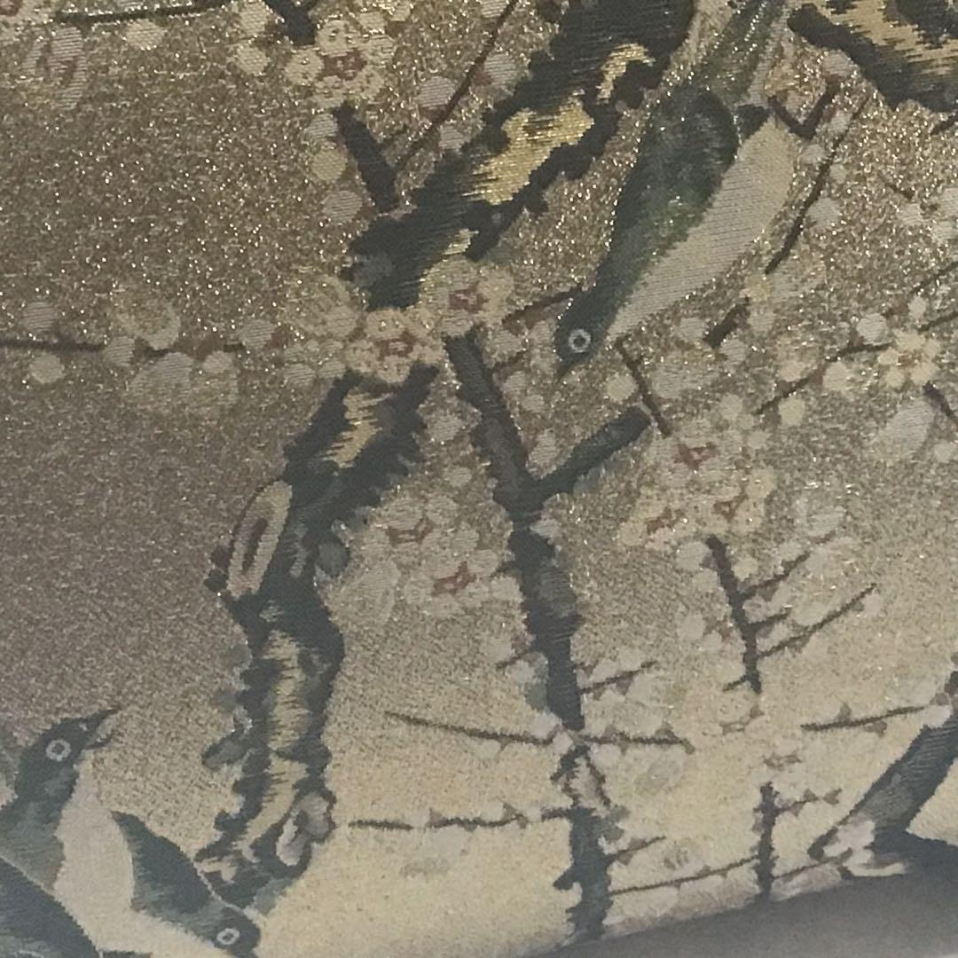 高級バッグ草履セット　ゴールド　西陣？　超美品　599-4