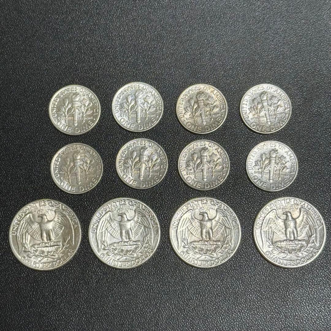 1960年代 アメリカ ダイム クォーター 銀貨 まとめ売り 希少