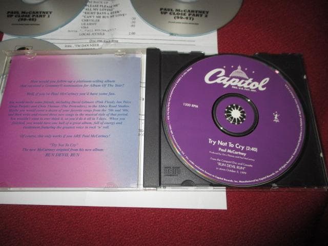 洋楽 paul mccartney try not to cry (RARE!!)