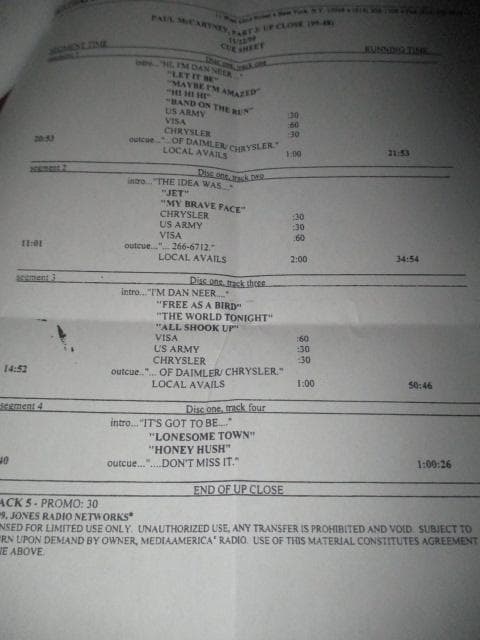 洋楽 paul mccartney try not to cry (RARE!!)