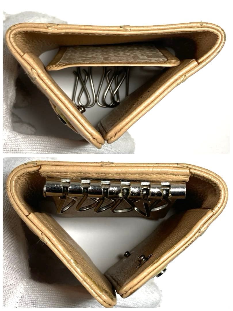 シャネル　キャビアスキン　チョコバー　レザー　6連キーケース　ベージュ　訳あり