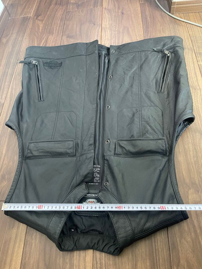 ジ*君様 HARLEY-DAVIDSON レザーベスト XL 本革 ブラックハー