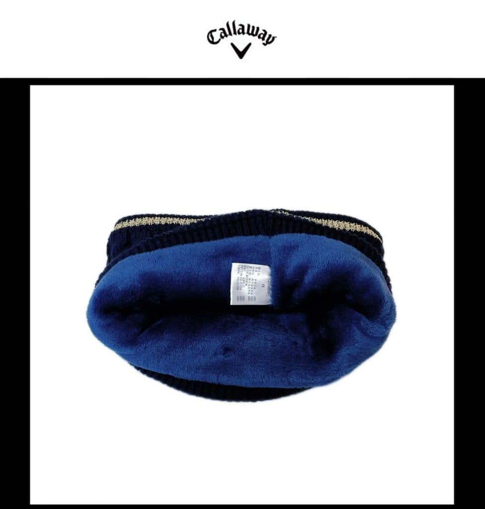 【希少品‼️】キャロウェイ ニット帽ネックハンドウォーマー ロゴ刺繍ネイビー