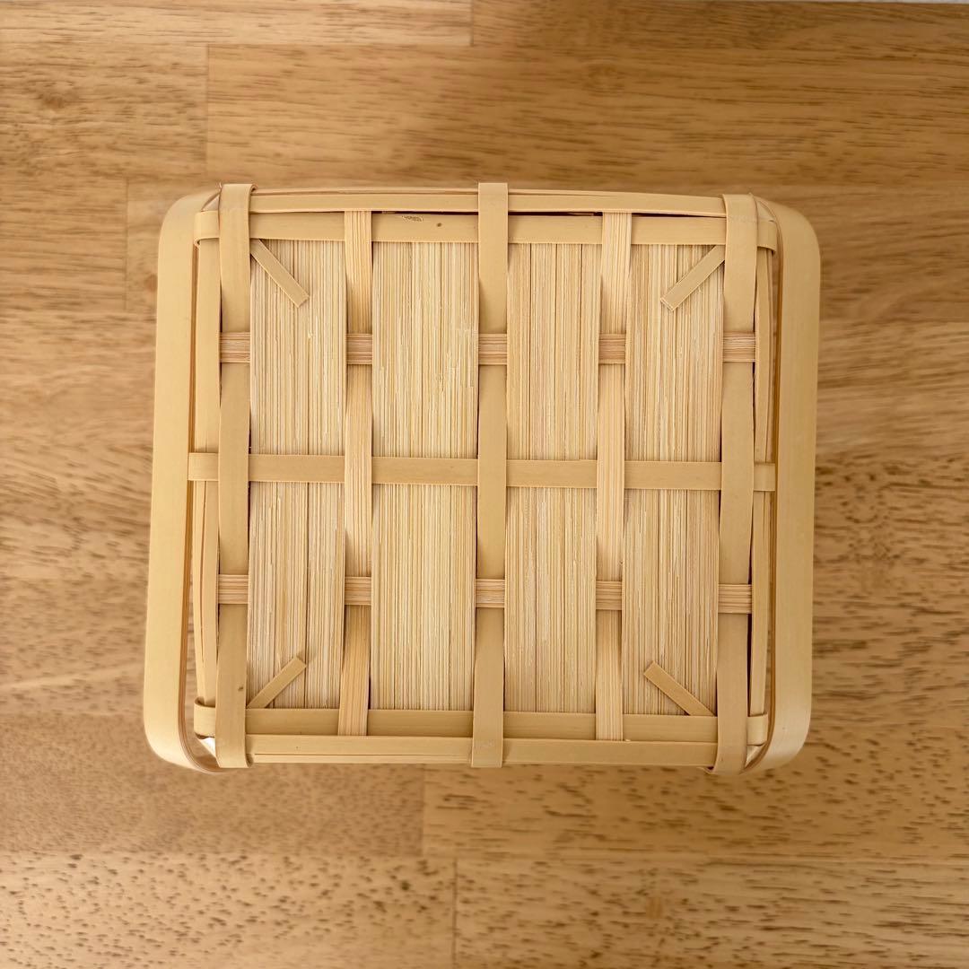愛媛 真竹 サイコロ (S) 竹かご　蓋つき