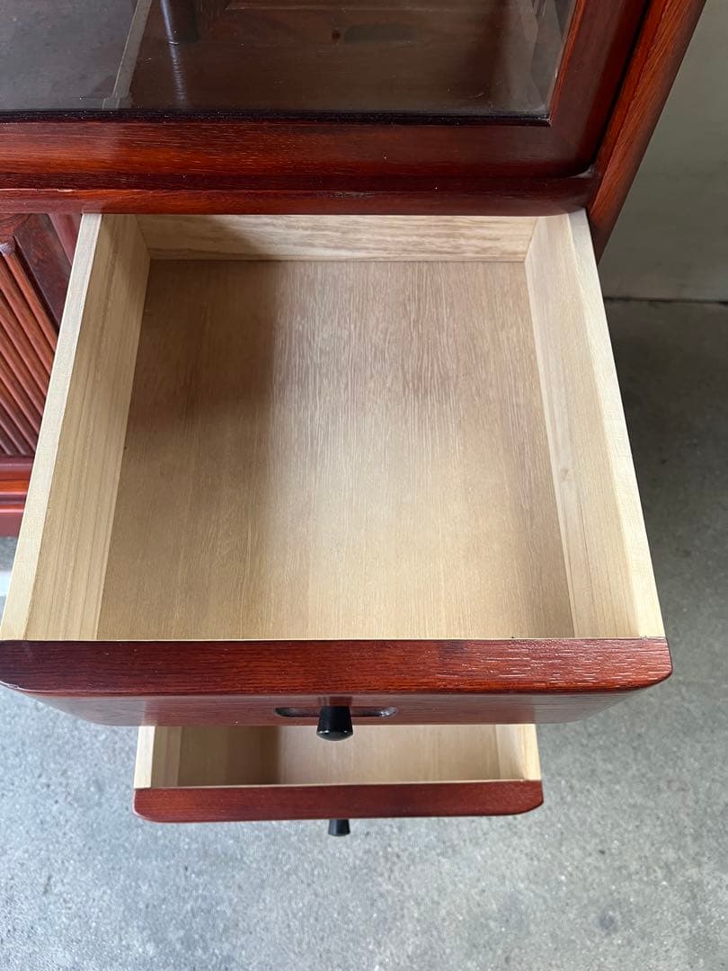 karimoku 木製 水屋箪笥 食器棚 飾り棚 カリモク短冊箱付き