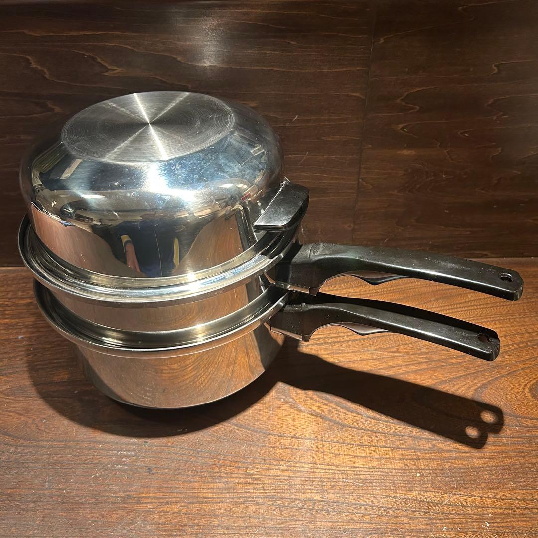 ☆未使用保管品☆ INKOR 片手鍋　スチーマー　ドーム蓋　高級ステンレス製