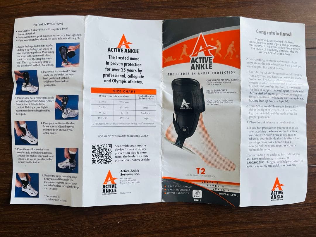 未使用品　ACTIVE ANKLE T2 アクティブアンクル　サポーター