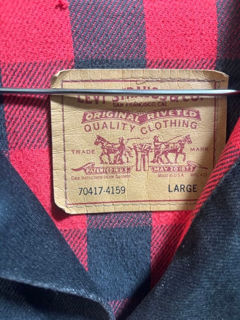 Levi's デニムジャケット リーバイス　裏地　チェック　赤黒